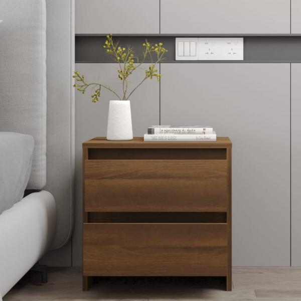 ARDEBO.de - Nachttisch Braun Eichen-Optik 45x34,5x44,5 cm Holzwerkstoff