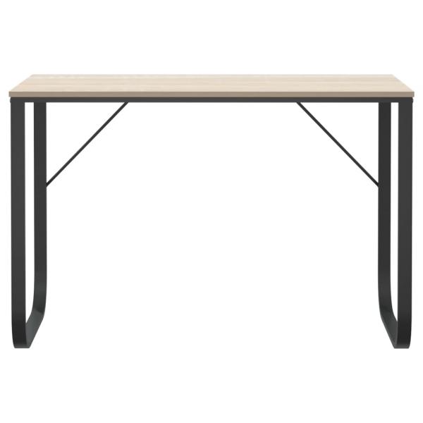Computertisch Schwarz und Eiche-Optik 110x60x73cm Holzwerkstoff