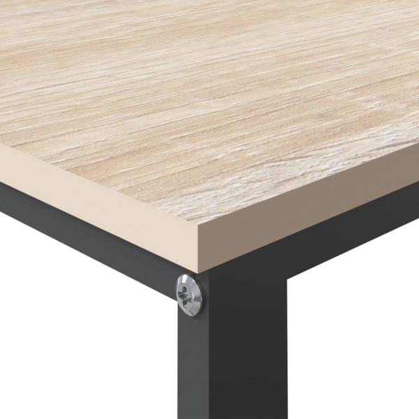 Computertisch Schwarz und Eiche-Optik 110x60x73cm Holzwerkstoff