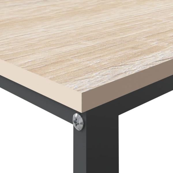 Computertisch Schwarz und Eiche-Optik 110x60x73cm Holzwerkstoff
