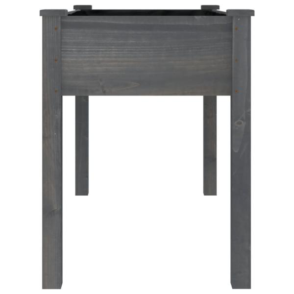 Pflanzkübel mit Einsatz Grau 118x59x76 cm Massivholz Tanne