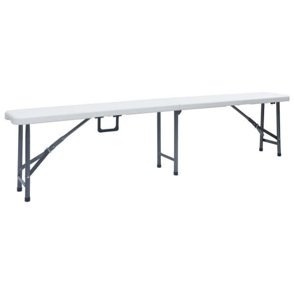 Klappbare Gartenbänke 2 Stk. 180 cm HDPE Weiß