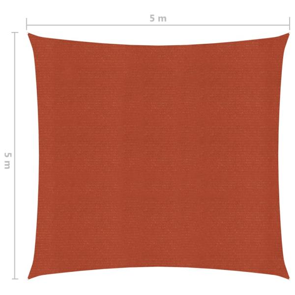 Sonnensegel 160 g/m² Terrakottarot 5x5 m HDPE