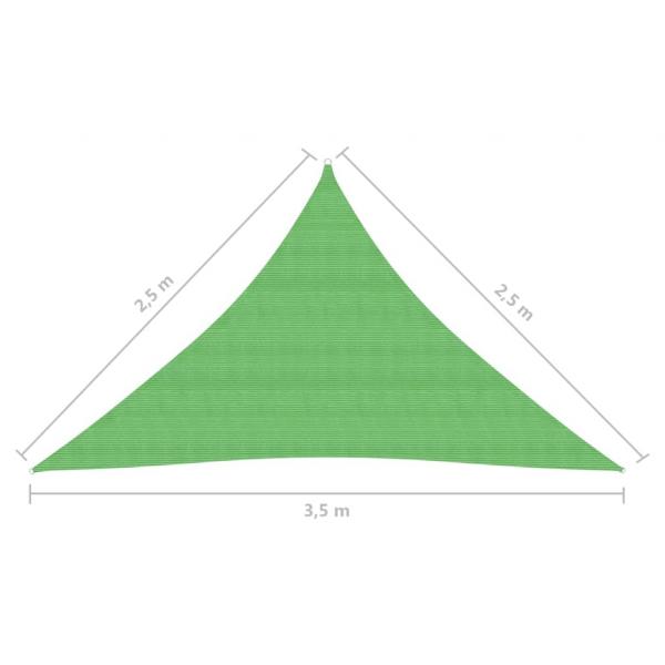 Sonnensegel 160 g/m² Hellgrün 2,5x2,5x3,5 m HDPE