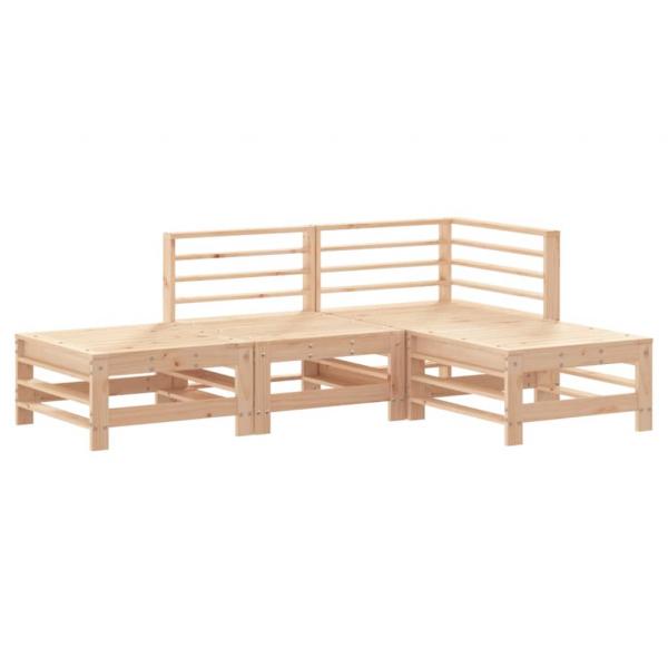 4-tlg. Garten-Lounge-Set Massivholz Kiefer