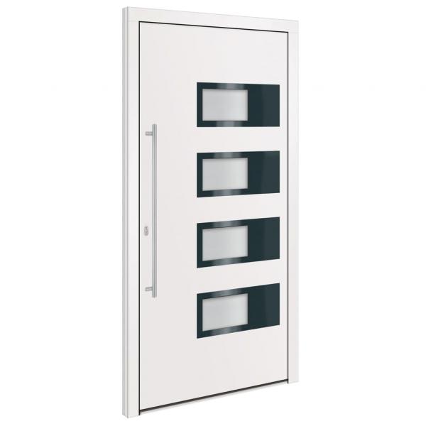 Haustür Weiß 100x200 cm Aluminium und PVC