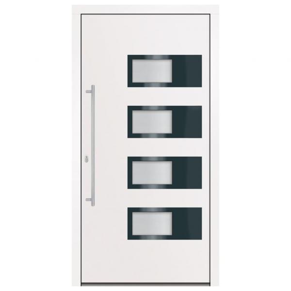 Haustür Weiß 100x200 cm Aluminium und PVC