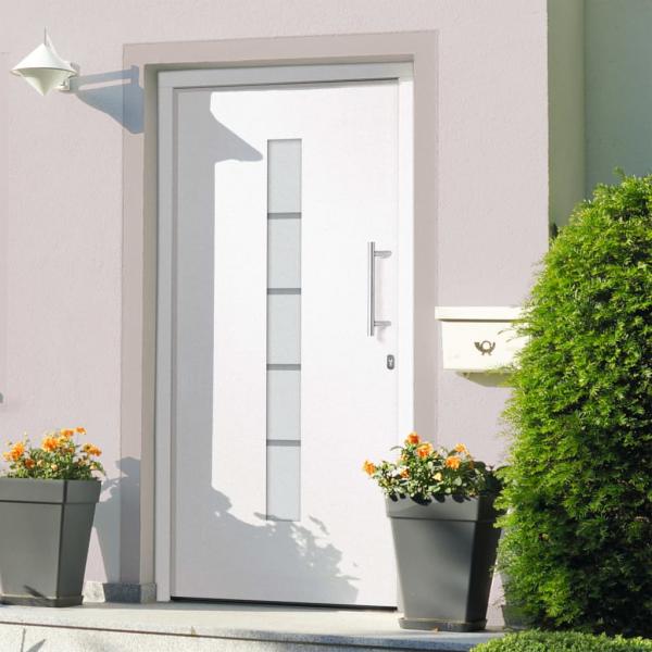 ARDEBO.de - Haustür Aluminium und PVC Weiß 100x200 cm