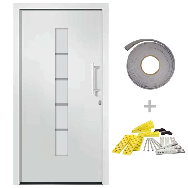 Haustür Aluminium und PVC Weiß 100x200 cm