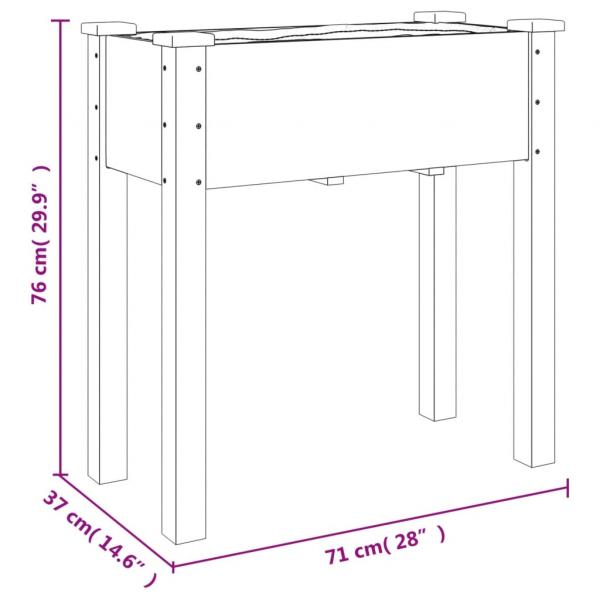 Pflanzkübel mit Einsatz und Rollen Grau 71x37x80 cm Tannenholz