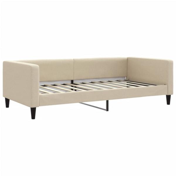 Tagesbett mit Matratze Creme 100x200 cm Stoff