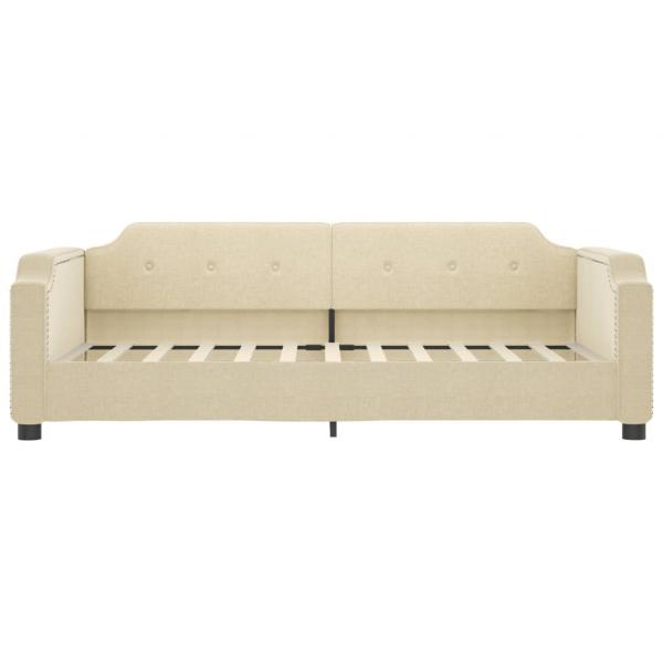 Tagesbett Ausziehbar Creme 100x200 cm Stoff