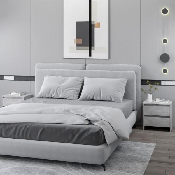 ARDEBO.de - Nachttische 2 Stk. Betongrau 45x34,5x44,5 cm Holzwerkstoff