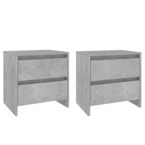 Nachttische 2 Stk. Betongrau 45x34,5x44,5 cm Holzwerkstoff