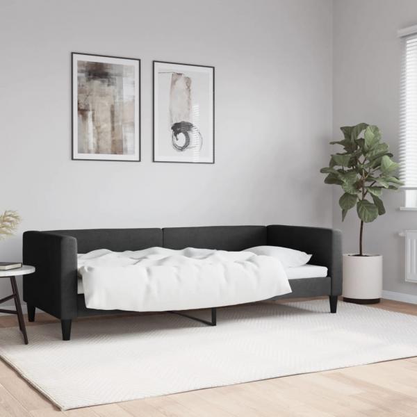 ARDEBO.de - Tagesbett Schwarz 80x200 cm Stoff