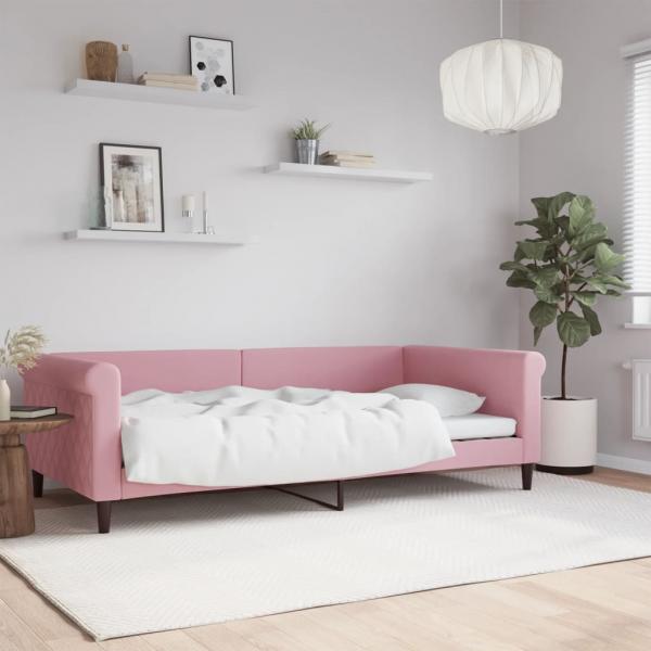 ARDEBO.de - Tagesbett Rosa 100x200 cm Samt