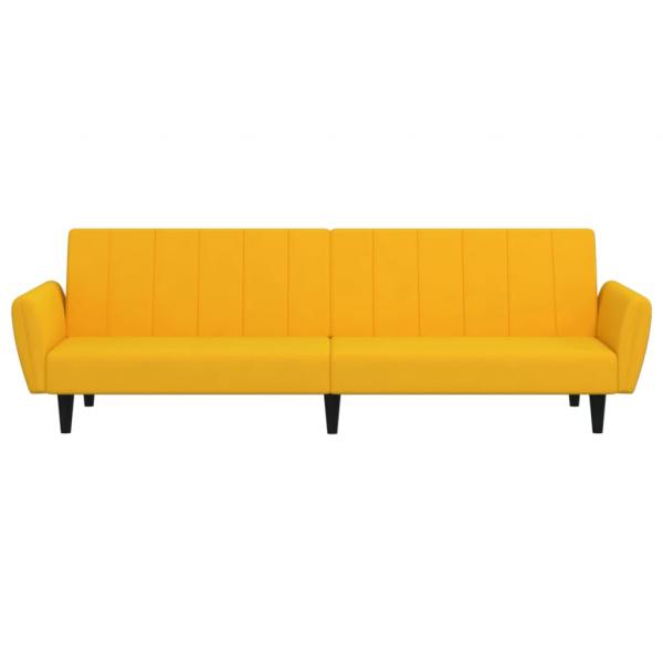 Schlafsofa 2-Sitzer Gelb Samt