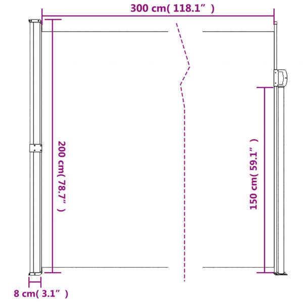 Seitenmarkise Ausziehbar Braun 200x300 cm