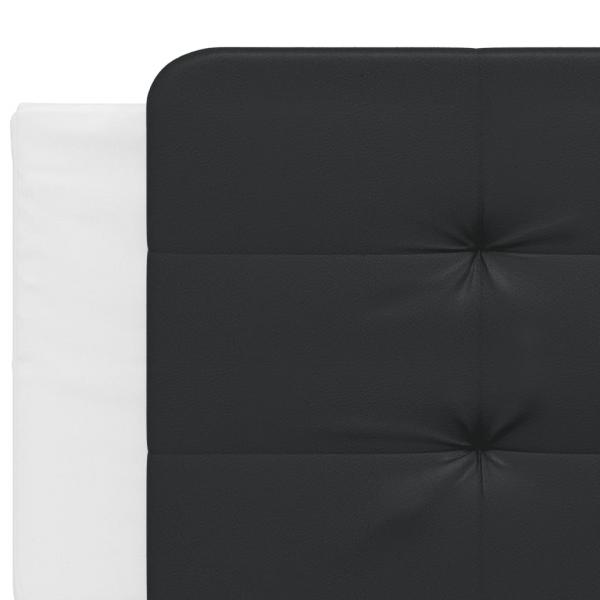 Bettgestell mit Kopfteil Weiß und Schwarz 200x200 cm Kunstleder