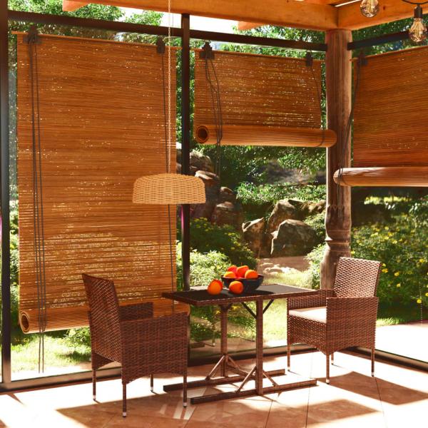 ARDEBO.de - 3-tlg. Garten-Essgruppe Poly Rattan und Hartglas Braun