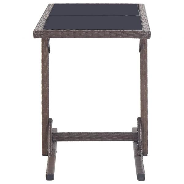3-tlg. Garten-Essgruppe Poly Rattan und Hartglas Braun
