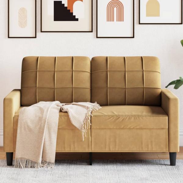 ARDEBO.de - 2-Sitzer-Sofa Braun 120 cm Samt