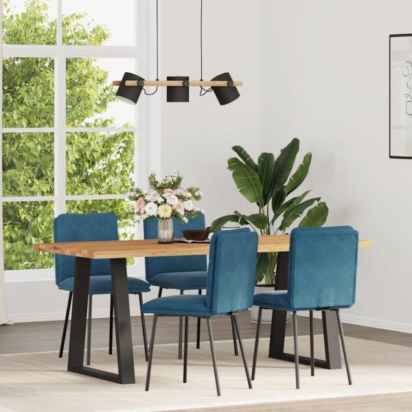 ARDEBO.de - Esszimmerstühle 4 Stk. Blau Samt
