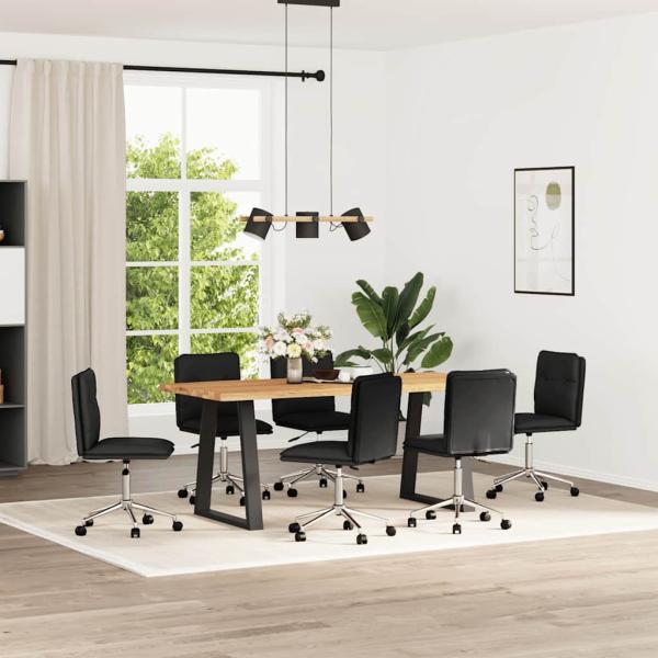 ARDEBO.de - Esszimmerstühle 6 Stk. Schwarz Kunstleder