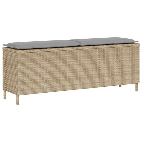 ARDEBO.de - Gartenbank mit Kissen Beige 110x30x40,5 cm Poly Rattan