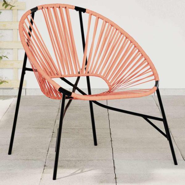 ARDEBO.de - Gartenstuhl in Ei-Form Schwarz und Orange Poly Rattan