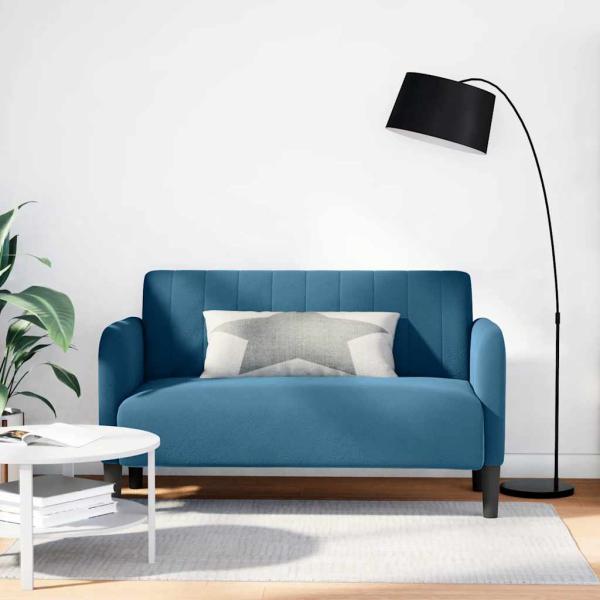 ARDEBO.de - Zweisitzer-Sofa Blau 109 cm Samt
