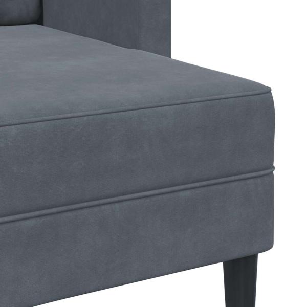 2-Sitzer-Sofa mit Chaiselongue L-Form Dunkelgrau 125 cm Samt