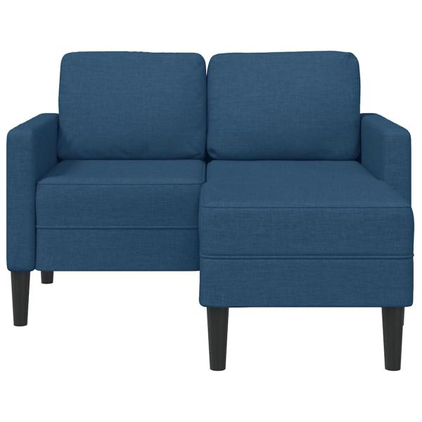 ARDEBO.de - 2-Sitzer-Sofa mit Chaiselongue L-Form Blau 125 cm Stoff