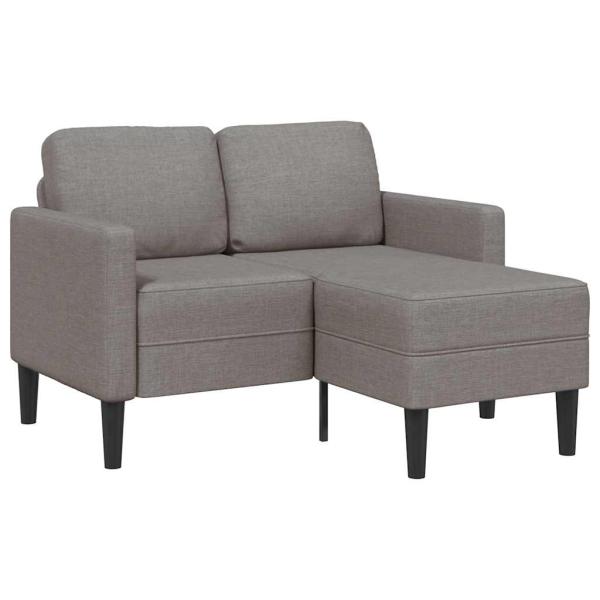 ARDEBO.de - 2-Sitzer-Sofa mit Chaiselongue L-Form Taupe 125 cm Stoff