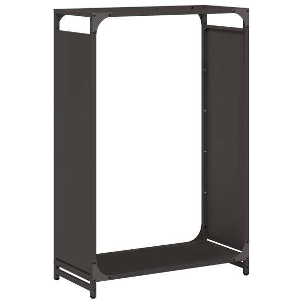 Brennholzregal Schwarz 60x28x90 cm Kaltgewalzter Stahl