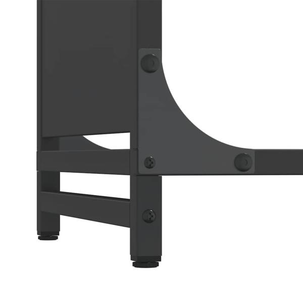 Brennholzregal Schwarz 60x28x90 cm Kaltgewalzter Stahl