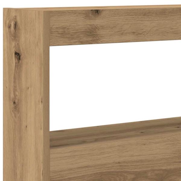 LED-Kopfteil mit Ablagen Artisan-Eiche 160x17x102 cm