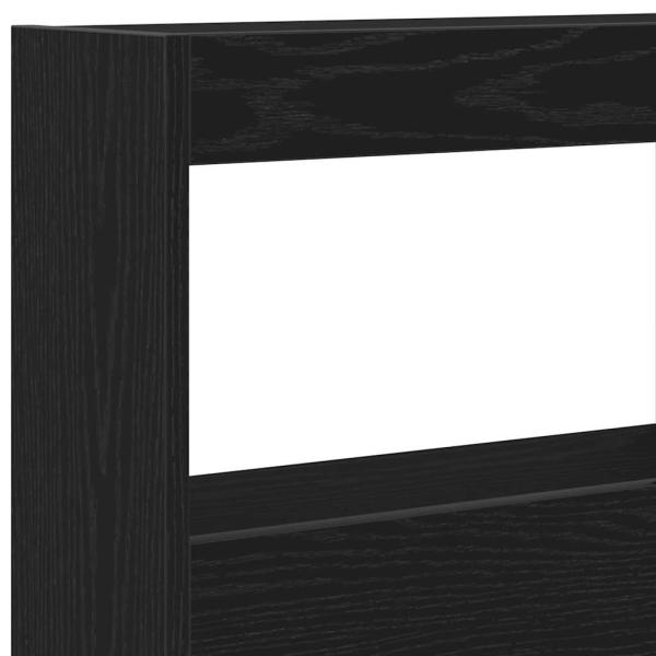 LED-Kopfteil mit Ablagen Schwarz Eichen-Optik 140x17x102 cm