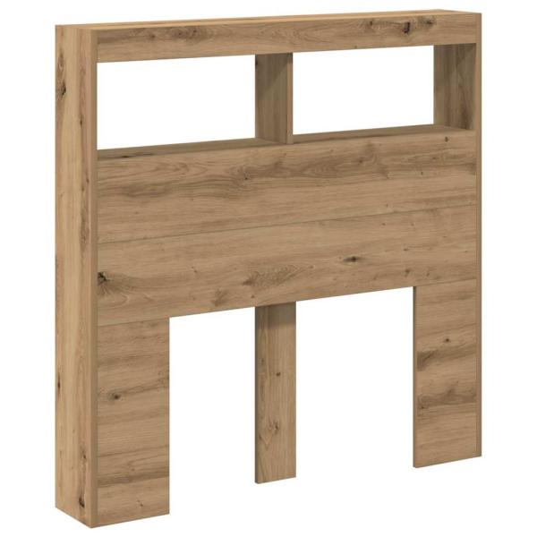 LED-Kopfteil mit Ablagen Artisan-Eiche 100x17x102 cm