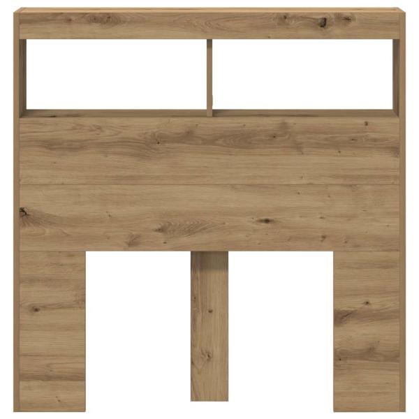 LED-Kopfteil mit Ablagen Artisan-Eiche 100x17x102 cm