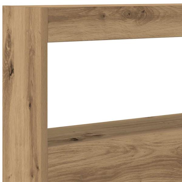 LED-Kopfteil mit Ablagen Artisan-Eiche 100x17x102 cm