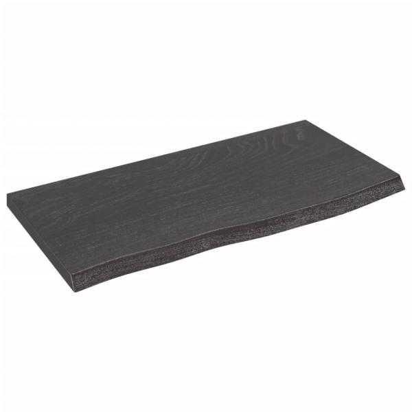 Wandregal Dunkelbraun 60x30x2 cm Massivholz Eiche Behandelt