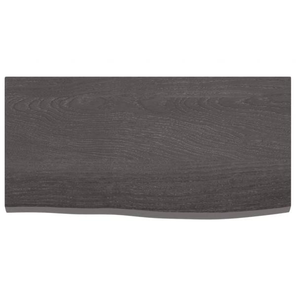 Wandregal Dunkelbraun 60x30x2 cm Massivholz Eiche Behandelt