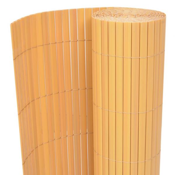 ARDEBO.de - Gartenzaun Doppelseitig PVC 90×300 cm Gelb