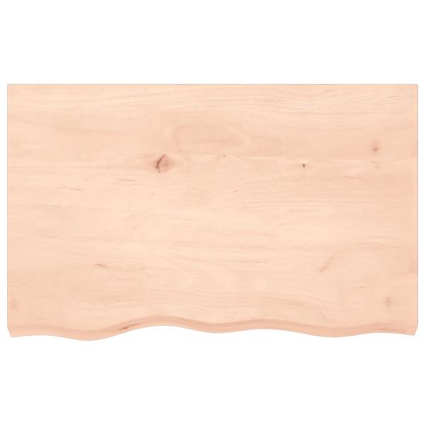 Tischplatte 80x50x(2-6) cm Massivholz Eiche Unbehandelt