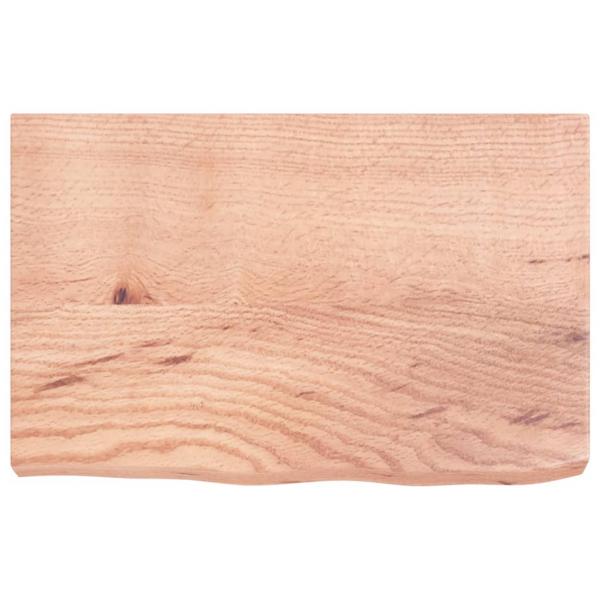 Tischplatte Hellbraun 60x40x(2-6) cm Massivholz Eiche Behandelt