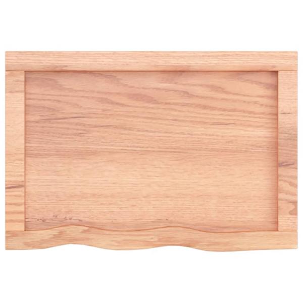 Tischplatte Hellbraun 60x40x(2-6) cm Massivholz Eiche Behandelt