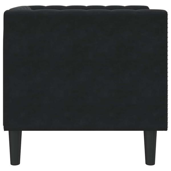 Chesterfield-Sessel Schwarz Samt