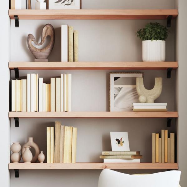 ARDEBO.de - Wandregal 80x30x(2-4) cm Massivholz Eiche Unbehandelt