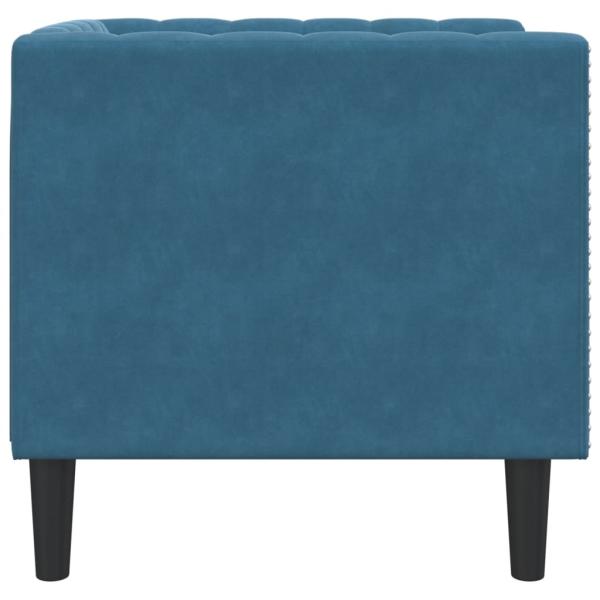 Chesterfield-Sessel Blau Samt